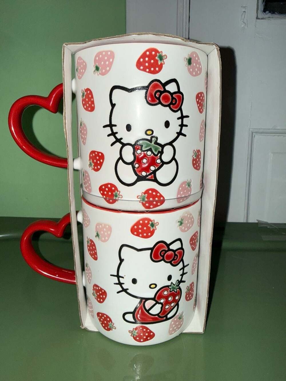 Blue Sky Hello Kitty Strawberry 21Oz Mugs Set
